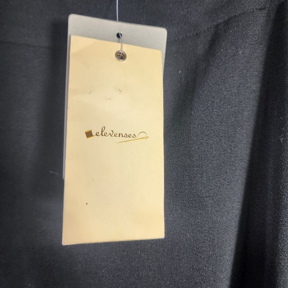 Elevenses Anthropologie Black Pleated Drop Waist Scalloped Skirt Size 10 Goth - Picture 3 of 7